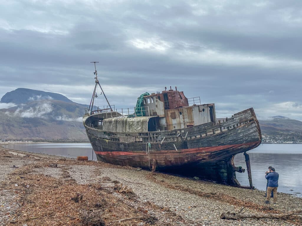 photographing the Corpach wreck up close